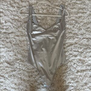 Free People Shimmering Silver Kids Bodysuit